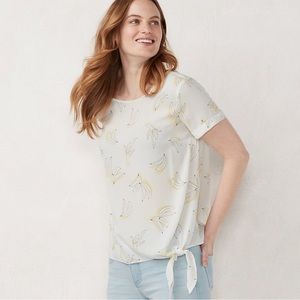 3/$10 Lauren Conrad LC front tie Banana Print Blouse for Women Size M